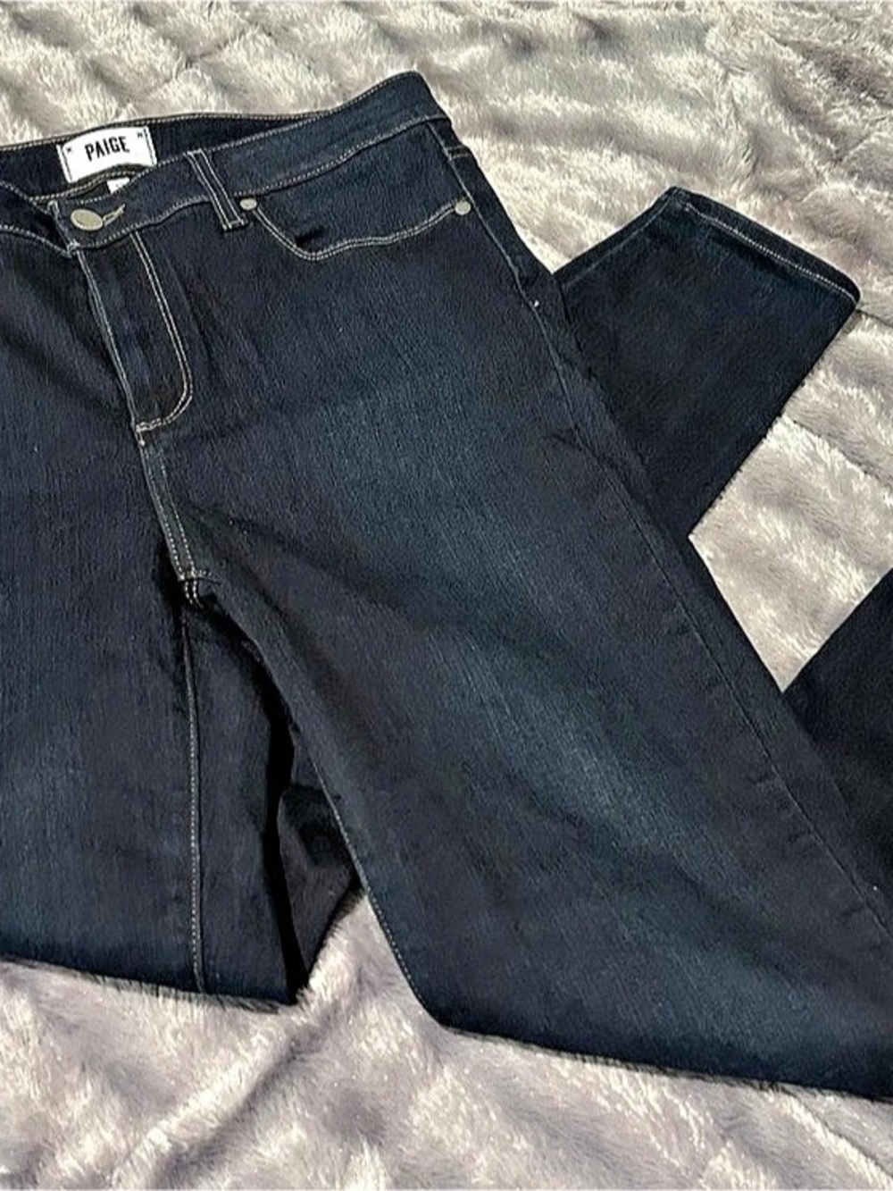 Paige Dark Blue Straight Leg skinny Jeans Waist 32